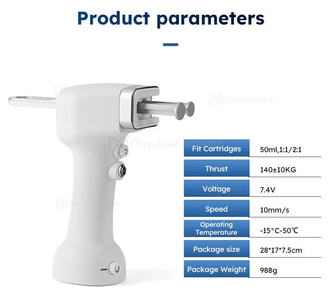 Pistola Dosificadora El&eacute;ctrica Port&aacute;til para Impresi&oacute;n Dental 1:1/2:1 50ml